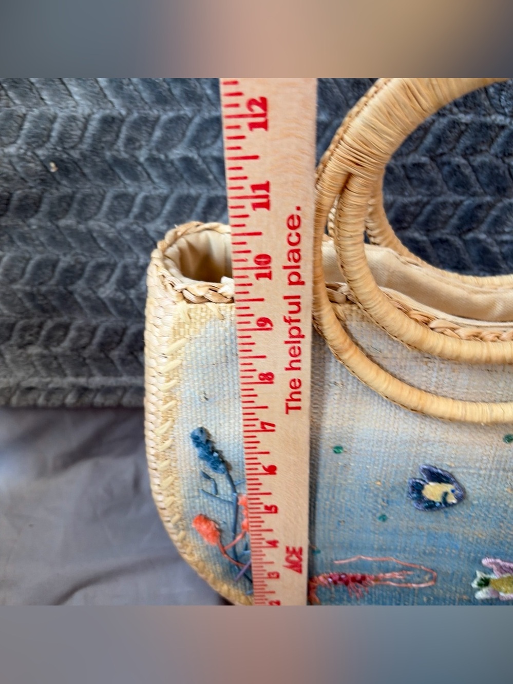 Cappelli Straworld Beige Straw Tote with Multicolor Embroidered Sea Motifs - Picture 11 of 14